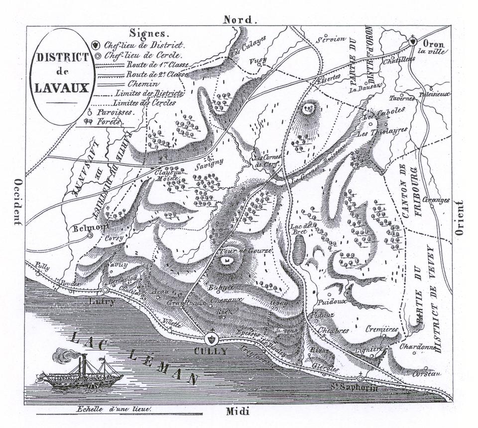 Carte du district de Lavaux (1833)